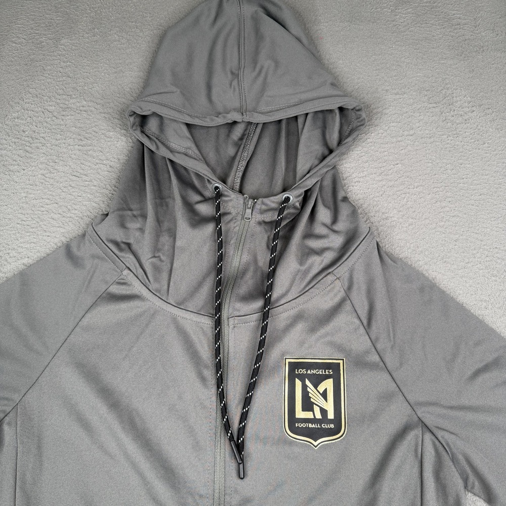 Los Angeles Football Club Hoodie Womens Small Gray MLS Soccer Full Zip Gold Logo